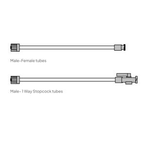 LOW PRESSURE CONNECTING TUBES Male - Female & Male - One Way Stopcock